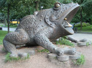 Incredible sculpture of frog in Kiev, Ukraine