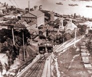 Funicular, end of 19 - beginning of 20 century, joins Podol and Upper town