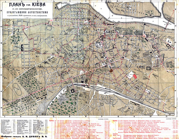 Карта Киева 1913 года